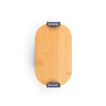 Boîte repas hermétique en plastique avec couvercle en bambou 1 L couleur bleu marine