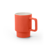 Tasse en céramique finition mate avec boîte cadeau kraft 330ml couleur rouge première vue