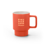 Tasse en céramique finition mate avec boîte cadeau kraft 330ml couleur rouge Image avec logo 3