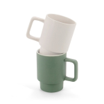Tasse en céramique finition mate avec boîte cadeau kraft 330ml couleur vert militaire troisième vue