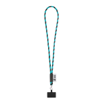 Cordon tubulaire avec mousqueton et support téléphone 6,5 x 4,1 cm avec zone d'impression