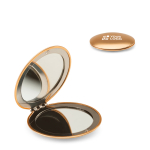 Miroir rond en aluminium double face avec fermeture magnétique avec zone d'impression