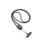 Câble lanyard avec support pour téléphone et charge ultra-rapide 60 W couleur noir image avec logo