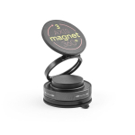 Support magnétique pour téléphone avec rotation à 360° et ventouse couleur noir image avec logo