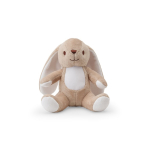 Peluche lapin en polyester avec patch personnalisable couleur beige première vue