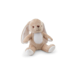 Peluche lapin en polyester avec patch personnalisable couleur beige