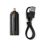 Lampe torche rechargeable en aluminium recyclé LED 10 W de 500 lumens couleur noir troisième vue