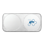 Pare-soleil de voiture en polyester avec deux zones rondes Ø65 cm couleur gris image avec logo