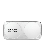 Pare-soleil de voiture en polyester avec deux zones rondes Ø65 cm avec zone d'impression