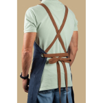 Tablier écologique avec 3 poches et bretelles croisées 220 g/m² couleur bleu marine troisième vue