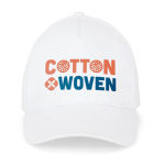 Casquette en coton brossé 5 panneaux avec boucle métallique 260 g/m² couleur blanc image avec logo 2
