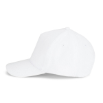 Casquette en coton brossé 5 panneaux avec boucle métallique 260 g/m² couleur blanc quatrième vue
