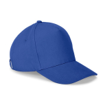 Casquette en coton brossé 5 panneaux avec boucle métallique 260 g/m² couleur bleu roi première vue