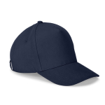 Casquette en coton brossé 5 panneaux avec boucle métallique 260 g/m² couleur bleu marine première vue