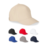 Casquette en coton brossé 5 panneaux avec boucle métallique 260 g/m² diverses couleurs