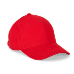 Casquette réglable en coton brossé à 6 panneaux 260 g/m² couleur rouge première vue