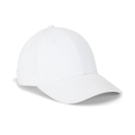 Casquette réglable en coton brossé à 6 panneaux 260 g/m² couleur blanc première vue