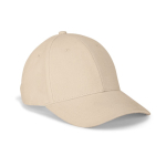 Casquette réglable en coton brossé à 6 panneaux 260 g/m² couleur beige première vue