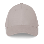 Casquette réglable en coton brossé à 6 panneaux 260 g/m² couleur gris clair