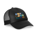 Casquette en polyester et mesh avec fermeture réglable 150 g/m2 couleur noir image avec logo