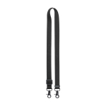 Tour de cou en RPET, boucle et mousquetons métalliques BrandCharger couleur noir première vue