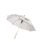 Parapluie de golf automatique avec manche droit en bambou Ø 102 cm couleur beige avec zone d'impression