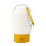 Lotion solaire avec mousqueton et bouchon coloré SPF30 30 ml couleur jaune première vue
