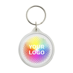 Porte-clés en plastique fabriqué en Europe avec anneau métallique deuxième vue