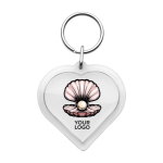 Porte-clés en plastique avec anneau métallique en forme de cœur deuxième vue