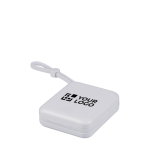 Batterie externe en plastique, charge rapide et écran LED 10 000 mAh couleur blanc avec zone d'impression