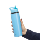 Bidon en plastique avec embout rabattable et paille interne 500 ml douxième vue