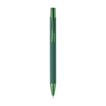 Stylo à bille en aluminium recyclé et caoutchouc, encre bleue couleur vert première vue