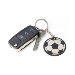 Porte-clés avec motif ballon en acier inoxydable et caoutchouc troisième vue