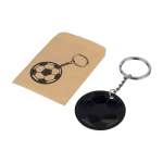 Porte-clés avec motif ballon en acier inoxydable et caoutchouc sixième vue