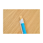 Stylo à bille en plastique en bambou et clip blanc, encre bleue neuvième vue