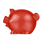 Tirelire en forme de cochon en plastique recyclé à personnaliser couleur rouge première vue