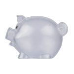 Tirelire en forme de cochon en plastique recyclé à personnaliser couleur transparent première vue