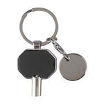 Porte-clés en zinc recyclé avec purgeur de radiateur et jeton troisième vue