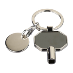 Porte-clés en zinc recyclé avec purgeur de radiateur et jeton quatrième vue