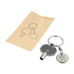 Porte-clés en zinc recyclé avec purgeur de radiateur et jeton sixième vue