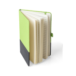 Carnet A5 en RPET avec détail en PU en bas, pages lignées cinquième vue