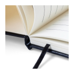 Carnet A5 en RPET avec détail en PU en bas, pages lignées septième vue