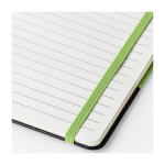 Carnet A5 en RPET avec détail en PU en bas, pages lignées huitième vue