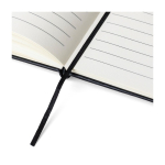 Carnet A5 en RPET avec détail en PU en bas, pages lignées neuvième vue