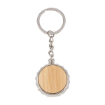Porte-clés en bambou et alliage de zinc avec décapsuleur intégré couleur bois première vue