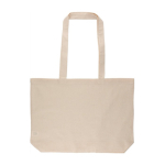 Sac en coton certifié OEKO-TEX avec anses longues 140 g/m² couleur naturel première vue