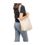 Sac en coton certifié OEKO-TEX avec anses longues 140 g/m² dixième vue