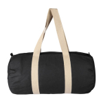 Sac de sport en coton OEKO-TEX avec fermeture éclair et longues anses couleur noir première vue