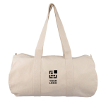 Sac de sport en coton naturel OEKO-TEX avec longues anses couleur naturel avec zone d'impression