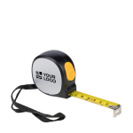 Mètre ruban magnétique en plastique avec dragonne et verrouillage 5 m couleur noir avec zone d'impression